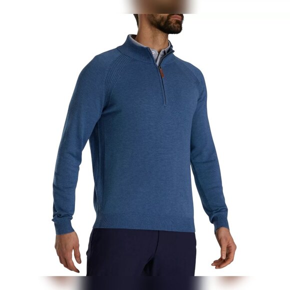 NWT FootJoy Size Large Color Heather Storm Men's ½ Zip Golf Sweater top - Picture 1 of 7